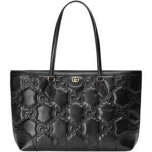 Authentic NWT Gucci Black Embossed Leather Tote